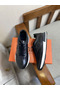 Hermes Men's Drive Sneakers In Black Leather Replica
