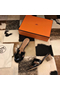 Hermes Oasis Sandals In Black Patent Calfskin Replica