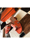 Hermes Oran Slide Sandals In Orange Ostrich Leather Replica
