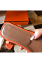 Hermes Oran Slide Sandals In Orange Ostrich Leather Replica