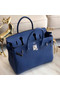 Hermes original Epsom Leather HB35O blue&silver Metal Replica