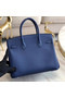 Hermes original Epsom Leather HB35O blue&silver Metal Replica