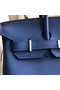 Hermes original Epsom Leather HB35O blue&silver Metal Replica