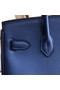 Hermes original Epsom Leather HB35O blue&silver Metal Replica