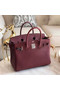 Hermes original Epsom Leather HB35O Burgundy&silver Metal Replica