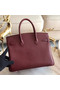 Hermes original Epsom Leather HB35O Burgundy&silver Metal Replica
