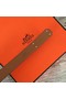 Hermes original epsom leather Kelly belt H069854 orange silver plated metal Replica