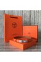 Hermes original epsom leather Kelly belt H069854 orange silver plated metal Replica