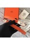 Hermes original epsom leather Kelly belt H069854 orange silver plated metal Replica
