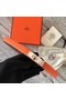 Hermes original epsom leather Kelly belt H069854 orange silver plated metal Replica