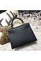 Hermes original Kelly Epsom Leather KL32 black Replica