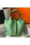 Hermes Picotin Lock 18 Bag In Vert Criquet Clemence Leather Replica