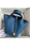 Hermes Picotin Lock 18 Handmade Bag in Deep Blue Clemence Leather Replica