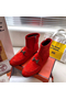 Hermes Red Suede Saint Honore Ankle Boots Replica