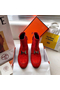 Hermes Red Suede Saint Honore Ankle Boots Replica