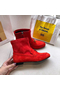 Hermes Red Suede Saint Honore Ankle Boots Replica