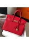 Hermes Birkin 25cm Bag In Red Clemence Leather GHW Replica