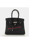 Hermes Birkin 25CM Tote Bags Black Original Leather Silver Replica