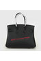 Hermes Birkin 25CM Tote Bags Black Original Leather Silver Replica