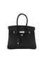 Hermes Birkin 25CM Tote Bags Black Original Leather Silver Replica