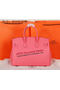 Hermes Birkin 35CM Tote Bag Pink Original Grainy Leather H35 Silver Replica