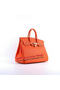 Hermes Birkin 35CM Tote Bags Orange Grainy Leather H-35 Gold Replica