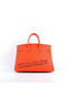 Hermes Birkin 35CM Tote Bags Orange Grainy Leather H-35 Gold Replica
