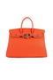 Hermes Birkin 35CM Tote Bags Orange Grainy Leather H-35 Gold Replica