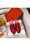 Hermes Trocadero Mules In Red Goatskin Replica