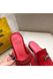 Hermes Trocadero Mules In Red Goatskin Replica