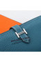 Hermes Bearn Japonaise Bi-Fold Wallet Grainy Leather A208 Blue Replica