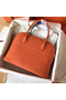 Hermes Bolide 35 Handmade Bag In Orange Clemence Leather Replica