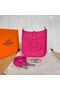 Hermes Evelyne original togo leather mini Shoulder Bag H15698 hot pink Replica