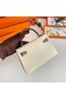 Hermes Kelly 19cm Shoulder Bags Epsom Leather KL19 Gold hardware Cream&gray Replica