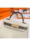 Hermes Kelly 19cm Shoulder Bags Epsom Leather KL19 Gold hardware Cream&gray Replica