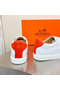 Hermes Men's Quicker Sneakers In White Calfskin Replica