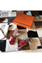 Hermes Oasis Sandals In Red Shiny Niloticus Crocodile Replica