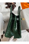 Hermes Birkin 30 Handmade Bag In Green Crocodile Porosus Shiny Skin Replica