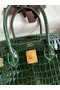Hermes Birkin 30 Handmade Bag In Green Crocodile Porosus Shiny Skin Replica