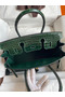 Hermes Birkin 30 Handmade Bag In Green Crocodile Porosus Shiny Skin Replica