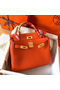 Hermes Kelly Retourne 28 Handmade Bag In Orange Clemence Leather Replica