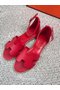 Hermes lady leather Sandals HO844OMF-3 Replica