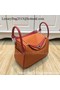 Hermes Lindy 30CM Original Leather Shoulder Bag LD30 Orange&Red Replica