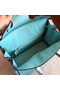 Hermes Birkin 25 Handmade Bag In Blue Atoll Epsom Calfskin Replica
