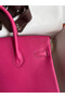 Hermes Birkin 25 Retourne Handmade Bag In Rose Tyrien Clemence Leather Replica