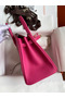 Hermes Birkin 25 Retourne Handmade Bag In Rose Tyrien Clemence Leather Replica