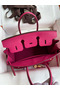 Hermes Birkin 25 Retourne Handmade Bag In Rose Tyrien Clemence Leather Replica