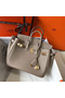Hermes Birkin 25cm Bag In Tourterelle Clemence Leather GHW Replica