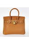 Hermes Birkin 25CM Tote Bags Togo Leather Camel Godlen Replica