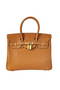 Hermes Birkin 25CM Tote Bags Togo Leather Camel Godlen Replica